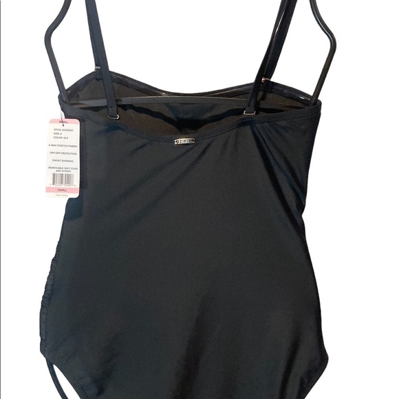 DKNY shirred bandeau bathing suit - Picture 5 of 6